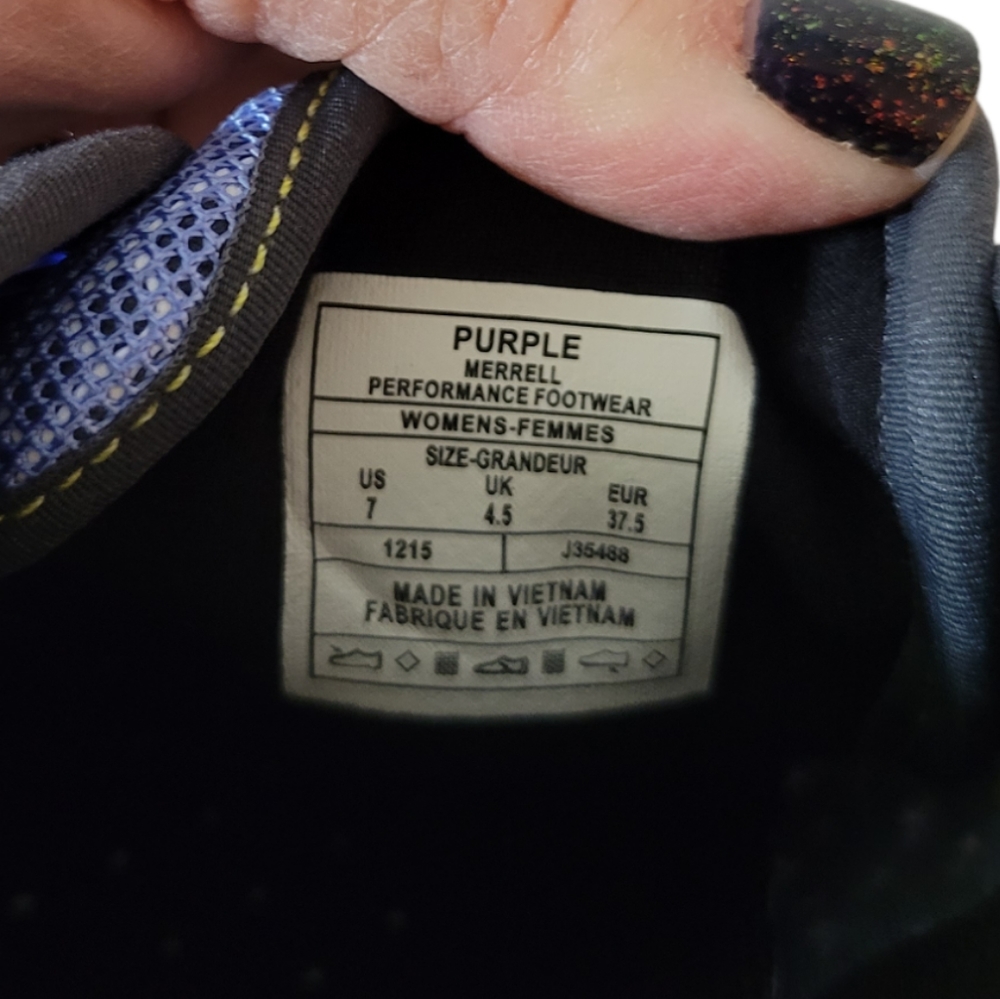 Merrell Capra Purple Hiking Shoes Sz 7 - Picture 7 of 9